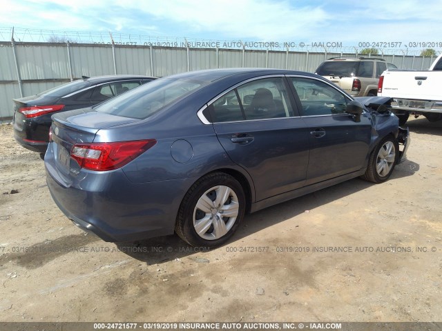 4S3BNAA64J3042545 - 2018 SUBARU LEGACY 2.5I BLUE photo 4