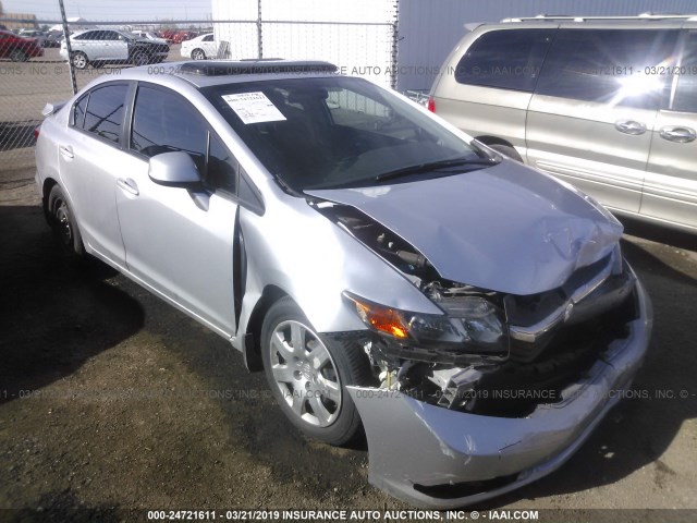 2HGFB2F93CH322624 - 2012 HONDA CIVIC EXL SILVER photo 1