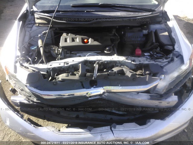 2HGFB2F93CH322624 - 2012 HONDA CIVIC EXL SILVER photo 10