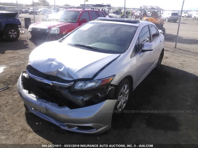 2HGFB2F93CH322624 - 2012 HONDA CIVIC EXL SILVER photo 2