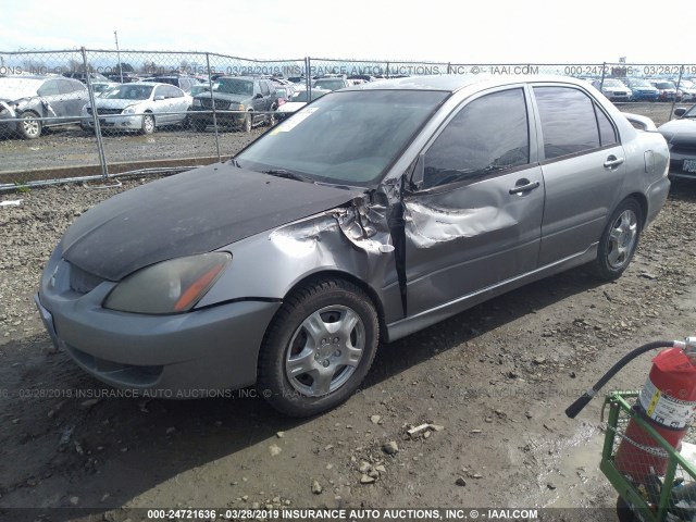 JA3AJ86E54U023256 - 2004 MITSUBISHI LANCER OZ RALLY GRAY photo 2