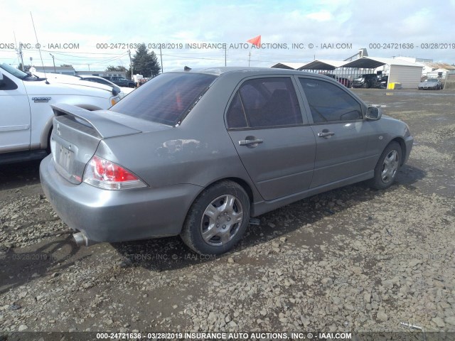 JA3AJ86E54U023256 - 2004 MITSUBISHI LANCER OZ RALLY GRAY photo 4