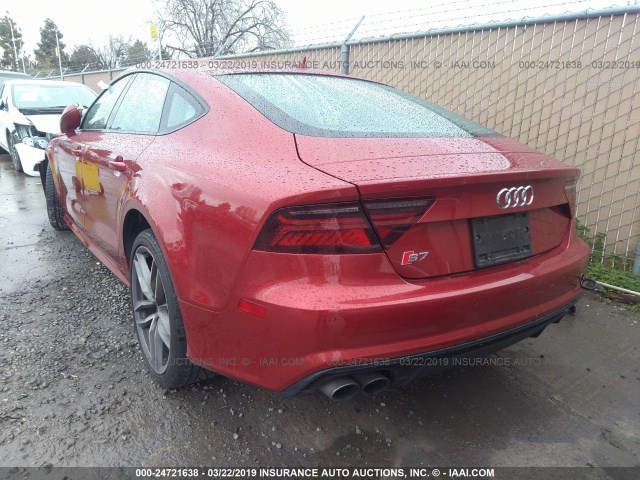 WAUW2AFCXGN052208 - 2016 AUDI S7 PRESTIGE RED photo 3