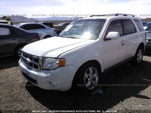 1FMCU0EG0CKB55157 - 2012 FORD ESCAPE LIMITED WHITE photo 2