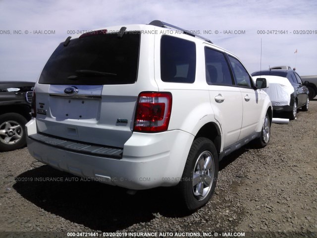 1FMCU0EG0CKB55157 - 2012 FORD ESCAPE LIMITED WHITE photo 4