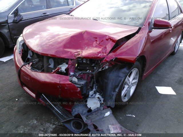 4T1BF1FKXEU841468 - 2014 TOYOTA CAMRY L/SE/LE/XLE 红色 照片 6