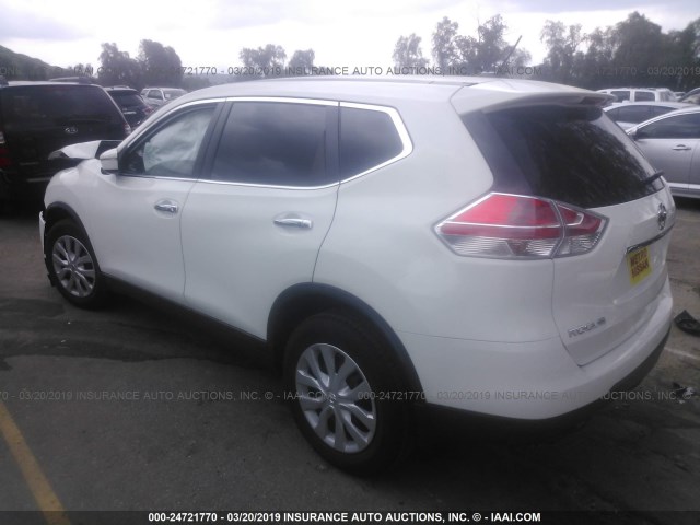 KNMAT2MT5FP579076 - 2015 NISSAN ROGUE S/SL/SV WHITE photo 3