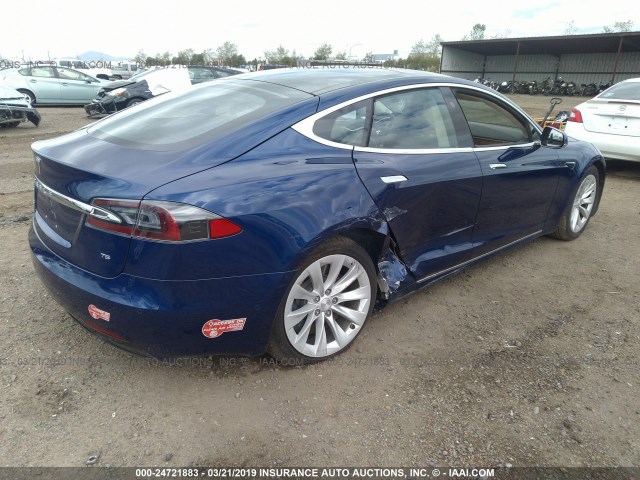 5YJSA1E14HF186393 - 2017 TESLA MODEL S BLUE photo 4