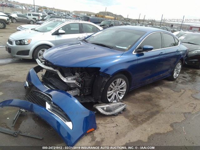 1C3CCCAB0FN547582 - 2015 CHRYSLER 200 LIMITED BLUE photo 2