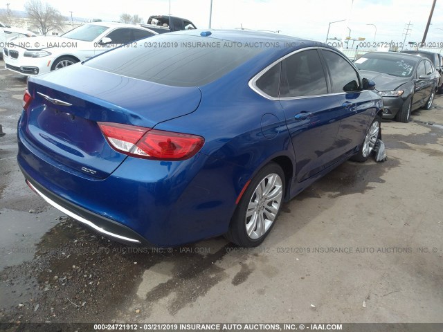 1C3CCCAB0FN547582 - 2015 CHRYSLER 200 LIMITED BLUE photo 4