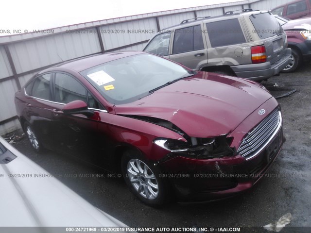 3FA6P0G73GR152217 - 2016 FORD FUSION S RED photo 1