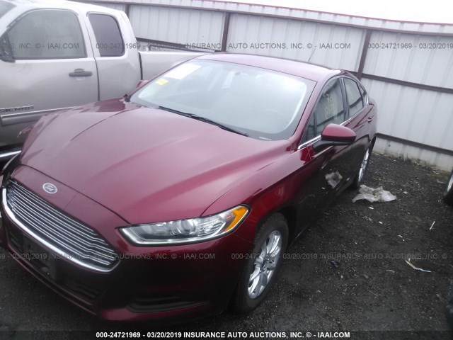 3FA6P0G73GR152217 - 2016 FORD FUSION S RED photo 2