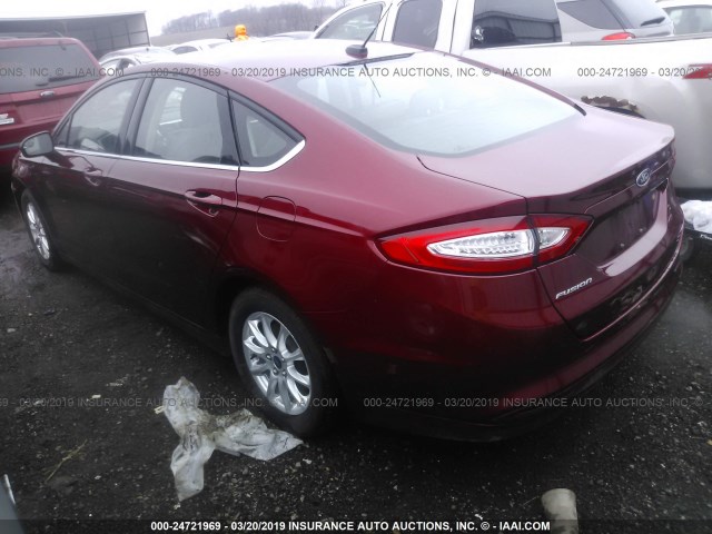 3FA6P0G73GR152217 - 2016 FORD FUSION S RED photo 3