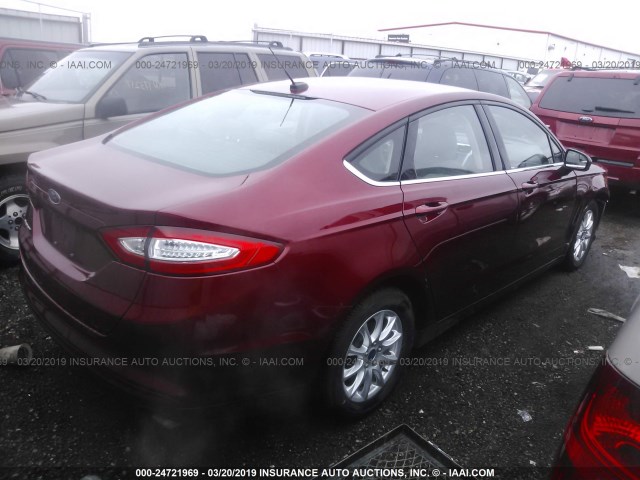 3FA6P0G73GR152217 - 2016 FORD FUSION S RED photo 4