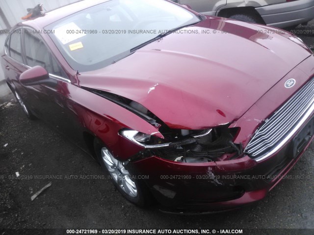 3FA6P0G73GR152217 - 2016 FORD FUSION S RED photo 6