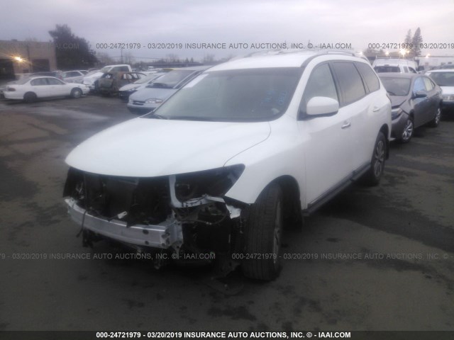 5N1AR2MN1GC632666 - 2016 NISSAN PATHFINDER S/SV/SL/PLATINUM WHITE photo 2