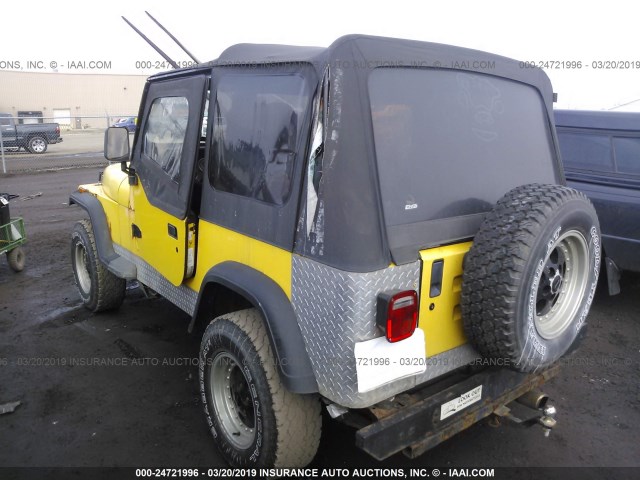 1J4FY69S2PP232069 - 1993 JEEP WRANGLER / YJ RENEGADE YELLOW photo 3