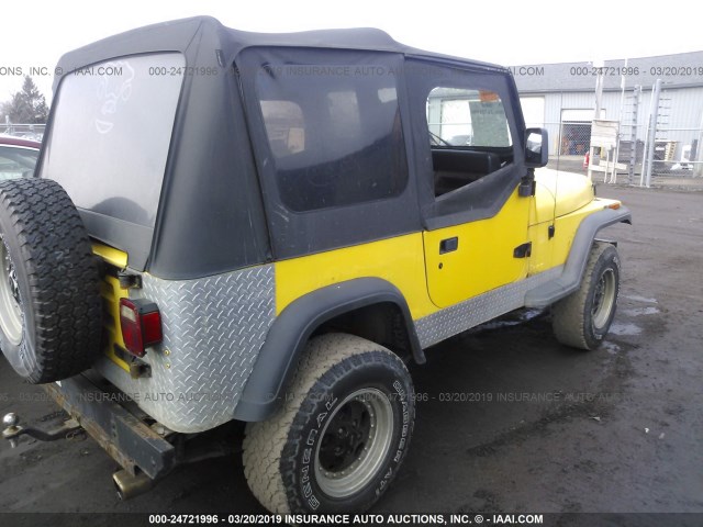 1J4FY69S2PP232069 - 1993 JEEP WRANGLER / YJ RENEGADE YELLOW photo 4