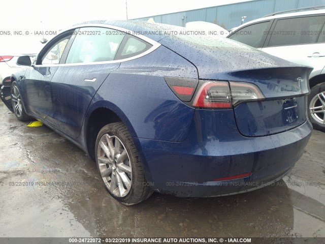 5YJ3E1EA1JF156072 - 2018 TESLA MODEL 3 BLUE photo 3