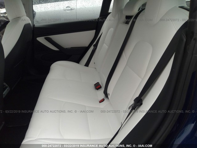 5YJ3E1EA1JF156072 - 2018 TESLA MODEL 3 BLUE photo 8