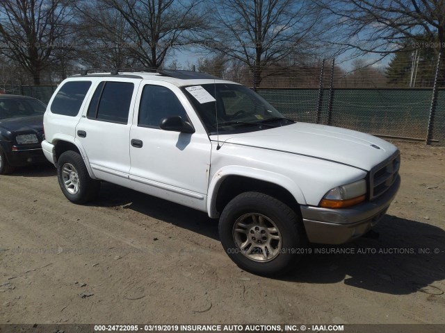 1B4HS48N62F115297 - 2002 DODGE DURANGO SLT WHITE photo 1