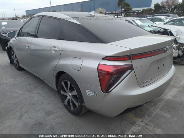 JTDBVRBD9HA001586 - 2017 TOYOTA MIRAI SILVER photo 3