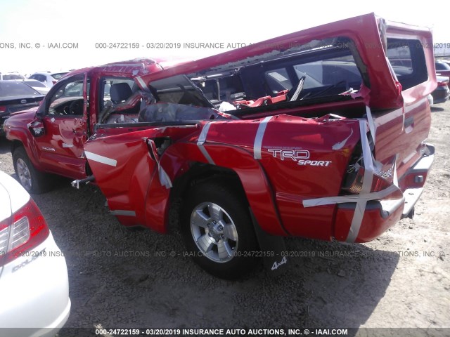 5TEMU52N27Z439951 - 2007 TOYOTA TACOMA DOUBLE CAB LONG BED RED photo 3