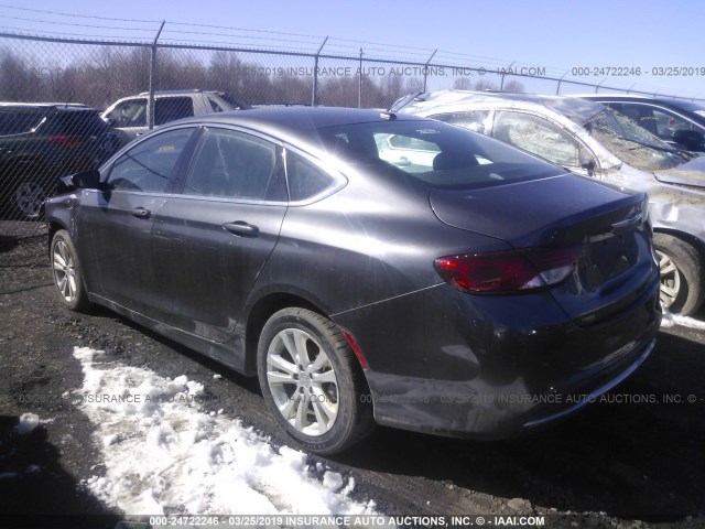 1C3CCCABXFN713834 - 2015 CHRYSLER 200 LIMITED GRAY photo 3