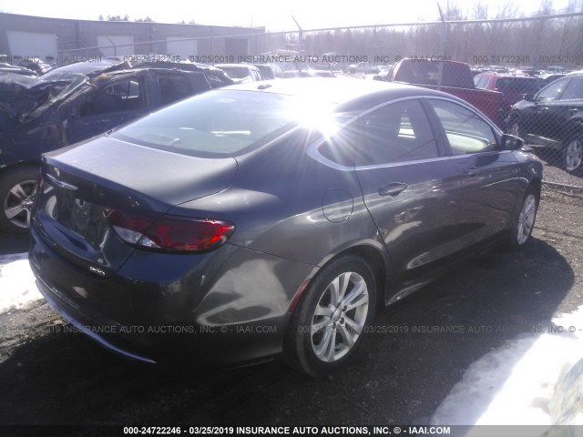 1C3CCCABXFN713834 - 2015 CHRYSLER 200 LIMITED GRAY photo 4