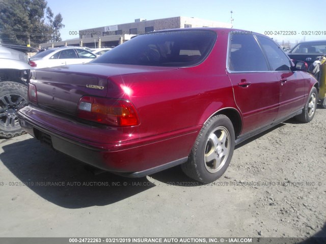 JH4KA7670NC025021 - 1992 ACURA LEGEND LS RED photo 4