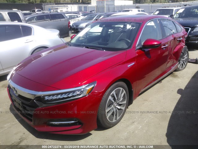 1HGCV3F92JA012122 - 2018 HONDA ACCORD HYBRID/TOURING BURGUNDY photo 2