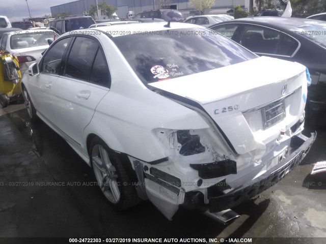 WDDGF4HB3ER305415 - 2014 MERCEDES-BENZ C 250 WHITE photo 3