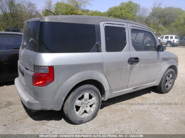 5J6YH28523L001364 - 2003 HONDA ELEMENT EX GRAY photo 4