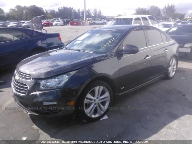 1G1PG5SB8F7173411 - 2015 CHEVROLET CRUZE LTZ GRAY photo 2