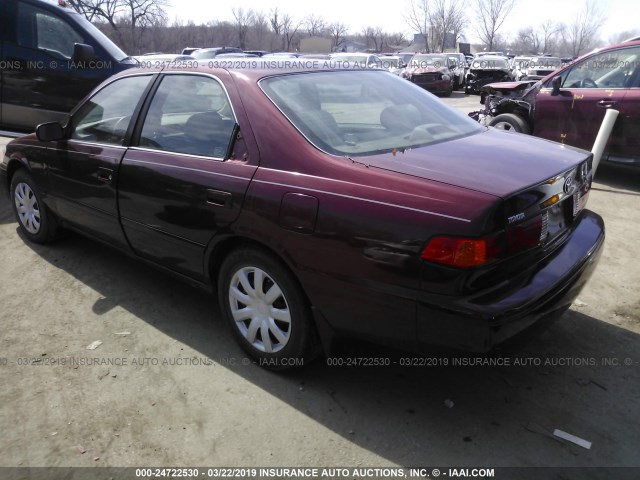 4T1BG22K11U054735 - 2001 TOYOTA CAMRY CE/LE/XLE RED photo 3