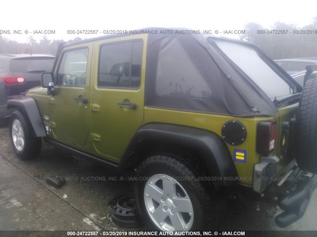 1J4GB59147L142243 - 2007 JEEP WRANGLER SAHARA GREEN photo 3