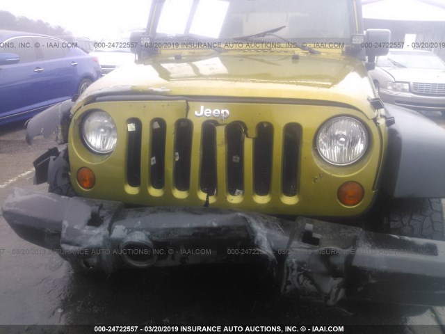 1J4GB59147L142243 - 2007 JEEP WRANGLER SAHARA GREEN photo 6