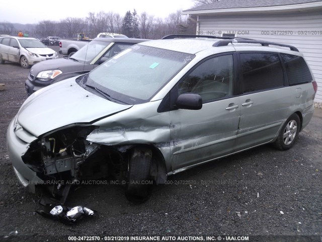 5TDZA23CX6S556117 - 2006 TOYOTA SIENNA CE/LE GREEN photo 2