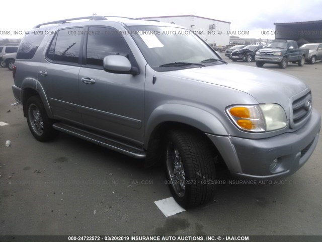 5TDZT34A02S077311 - 2002 TOYOTA SEQUOIA SR5 GRAY photo 1