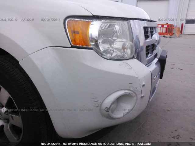 1FMCU49339KA17622 - 2009 FORD ESCAPE HYBRID WHITE photo 6