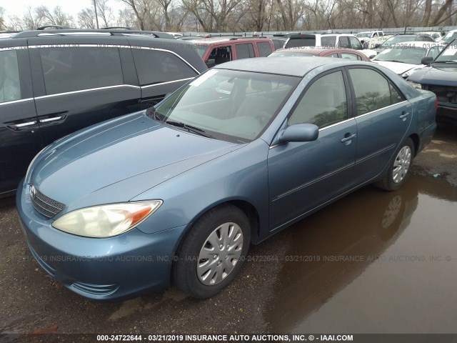 4T1BE32K62U610471 - 2002 TOYOTA CAMRY LE/XLE/SE BLUE photo 2