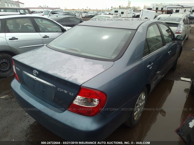 4T1BE32K62U610471 - 2002 TOYOTA CAMRY LE/XLE/SE BLUE photo 4