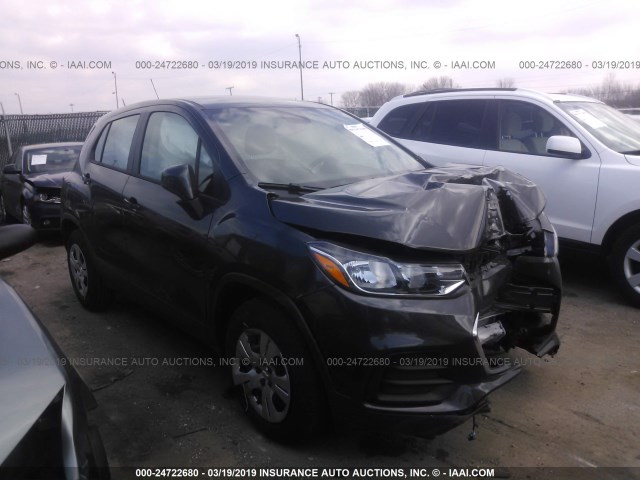 3GNCJKSB1KL153049 - 2019 CHEVROLET TRAX LS GRAY photo 1