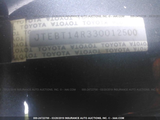 JTEBT14R330012500 - 2003 TOYOTA 4RUNNER SR5/SPORT GRAY photo 9