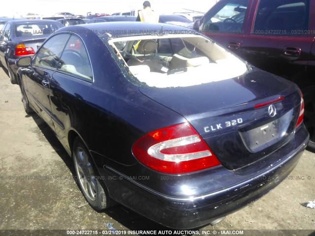 WDBTJ65J74F089422 - 2004 MERCEDES-BENZ CLK 320C BLUE photo 3