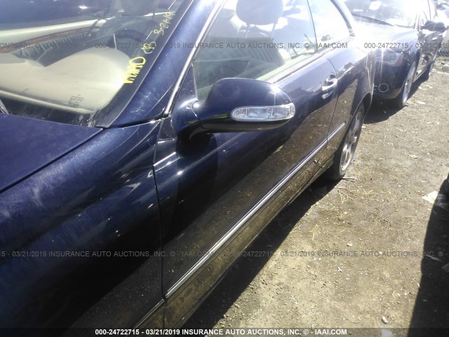 WDBTJ65J74F089422 - 2004 MERCEDES-BENZ CLK 320C BLUE photo 6