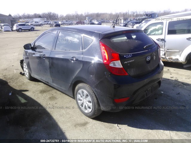 KMHCT5AE0GU252664 - 2016 HYUNDAI ACCENT SE BLACK photo 3