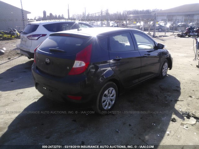 KMHCT5AE0GU252664 - 2016 HYUNDAI ACCENT SE BLACK photo 4