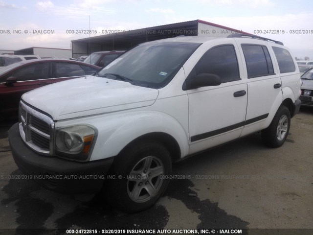 1D8HD38N46F145557 - 2006 DODGE DURANGO SXT WHITE photo 2