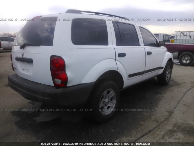 1D8HD38N46F145557 - 2006 DODGE DURANGO SXT WHITE photo 4